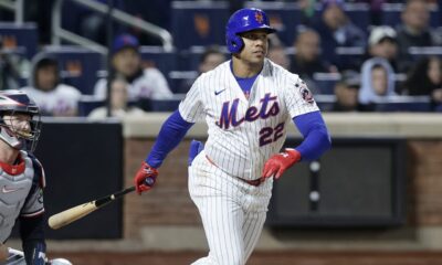 Soto pega sencillo en su primer juego al regresar de la lista de lesionados
