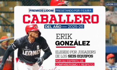 Erik González del Escogido nombrado Caballero del Año en LIDOM