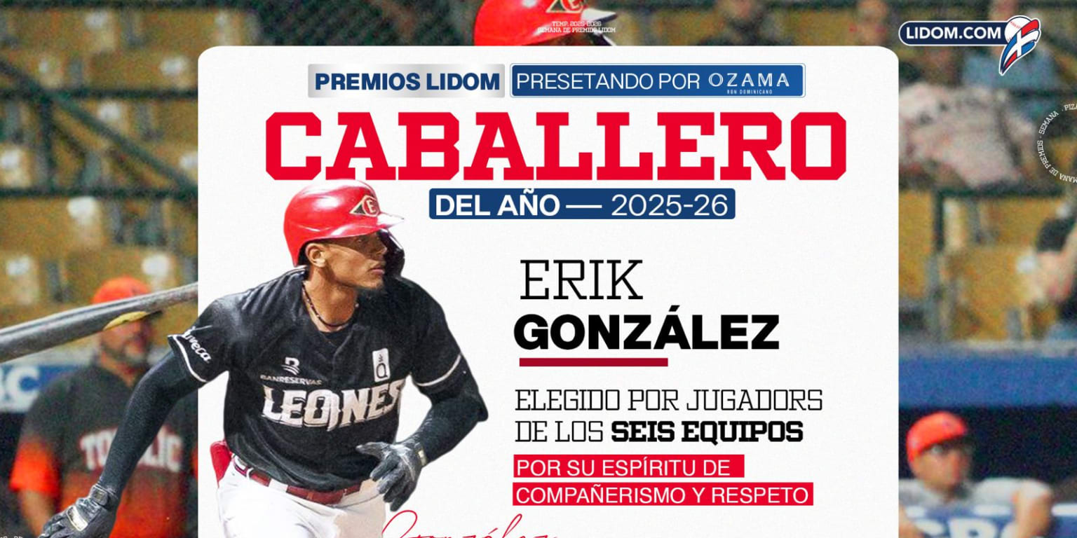 Erik González del Escogido nombrado Caballero del Año en LIDOM